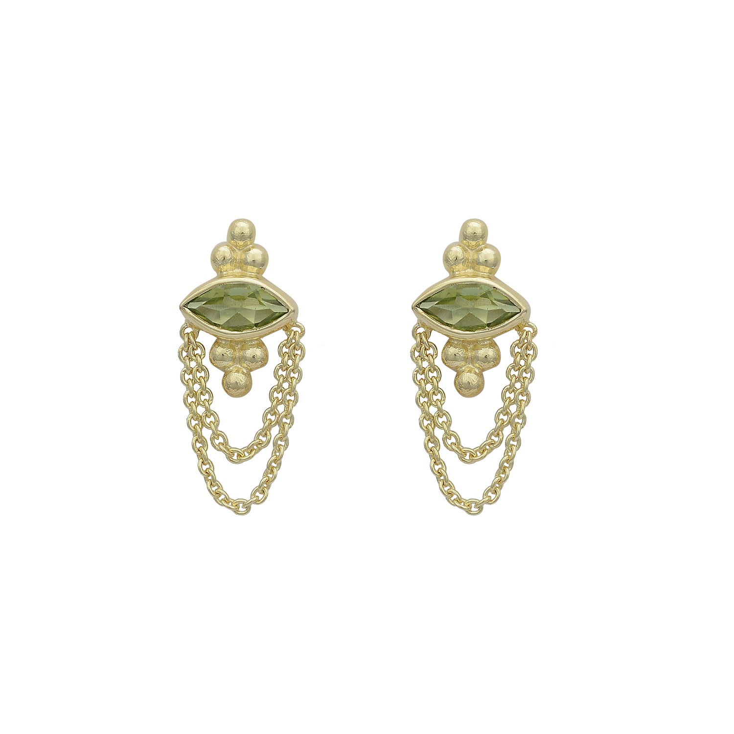 Natalia 14K Gold Peridot Studs Earrings