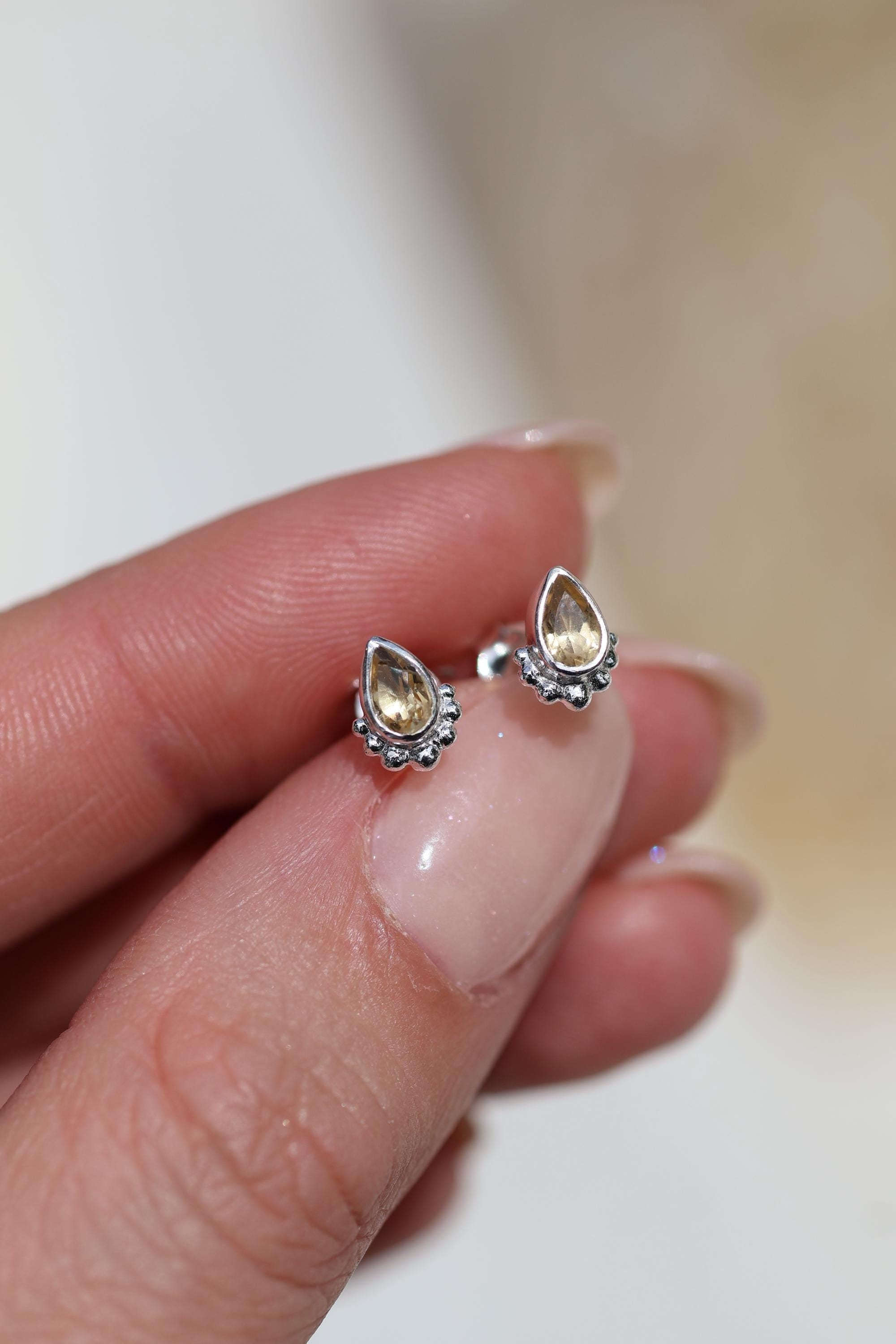 Amaya Citrine Studs Sterling Silver