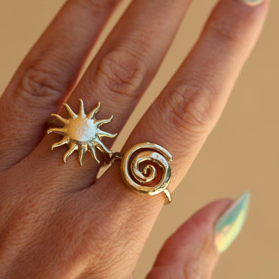 Sun ring Gold Sun Burst Ring 14K Gold Vermeil Jewelry Hand Made Unique Boho Ring Sun Jewelry Cosmic Ring Statement Ring Gifts for Her Sun