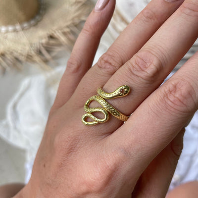 Kundalini Ring | 14K Gold Plated Snake Ring | Medusa Ring | Medusa Snake Jewelry | Serpent Ring | Gold Serpent Jewelry | Anaconda Ring